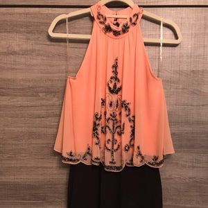 ASOS beaded halter mini bodycon dress